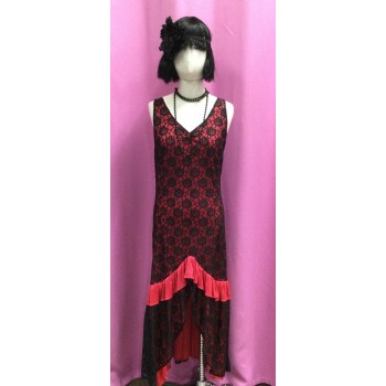 Red and Black Lace Gatsby Dress #1 ADULT HIRE